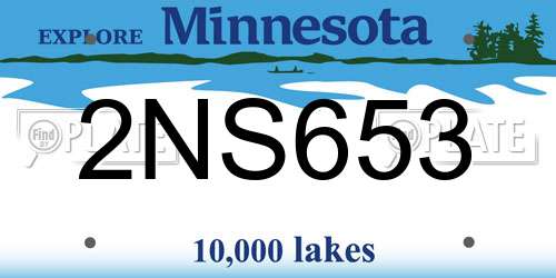 2NS653 Minnesota License Plate