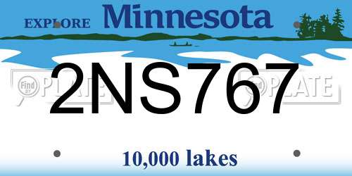2NS767 Minnesota License Plate