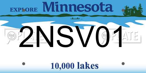 2NSV01 Minnesota License Plate