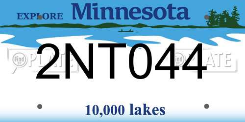 2NT044 Minnesota License Plate