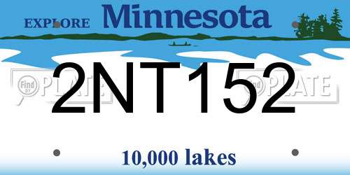 2NT152 Minnesota License Plate