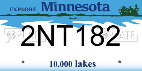 2NT182 Minnesota License Plate