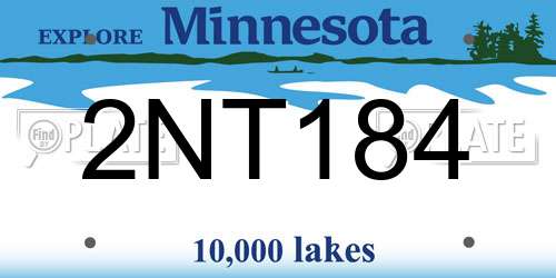 2NT184 Minnesota License Plate