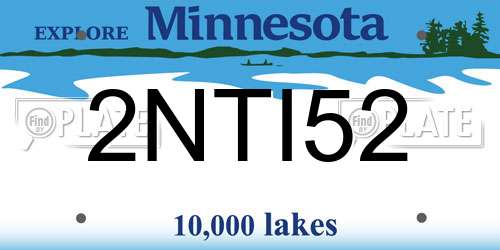 2NTI52 Minnesota License Plate