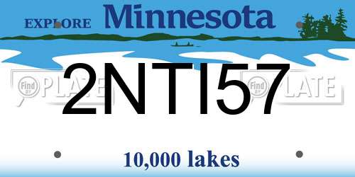 2NTI57 Minnesota License Plate