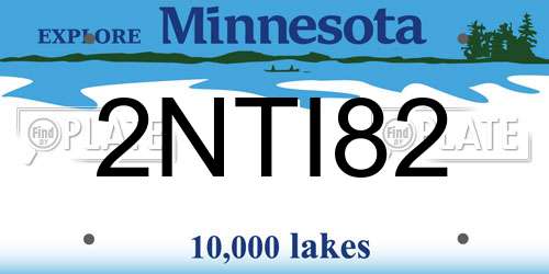 2NTI82 Minnesota License Plate