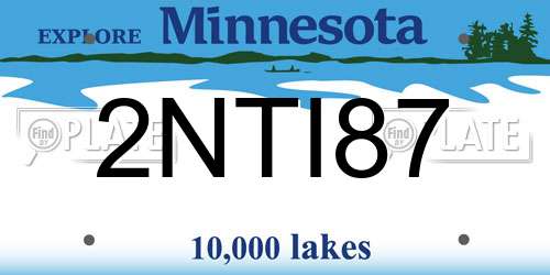 2NTI87 Minnesota License Plate