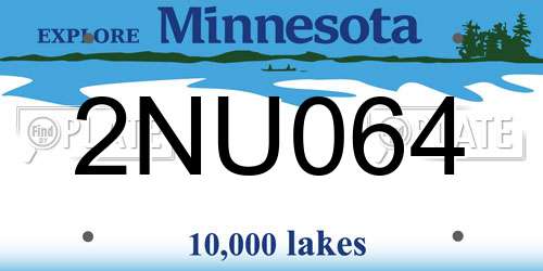 2NU064 Minnesota License Plate