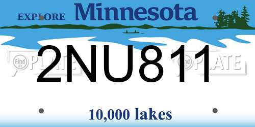 2NU811 Minnesota License Plate