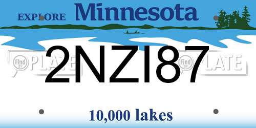 2NZI87 Minnesota License Plate