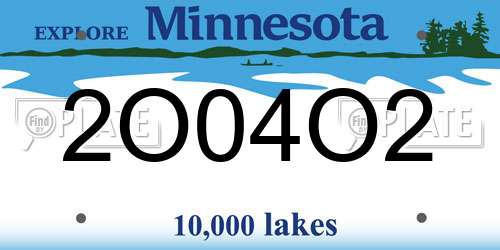 2O04O2 Minnesota License Plate