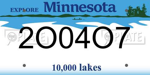 2O04O7 Minnesota License Plate