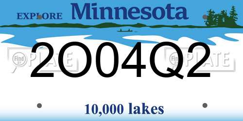 2O04Q2 Minnesota License Plate