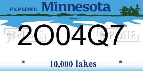 2O04Q7 Minnesota License Plate