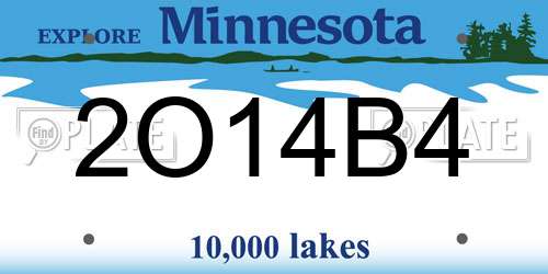 2O14B4 Minnesota License Plate