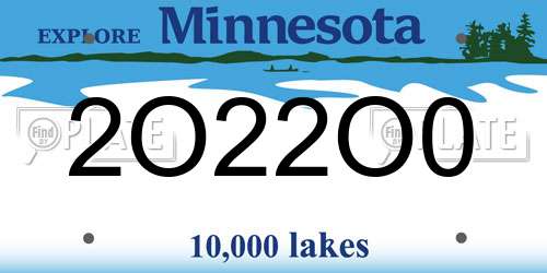 2O22O0 Minnesota License Plate