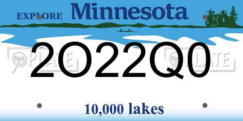 2O22Q0 Minnesota License Plate