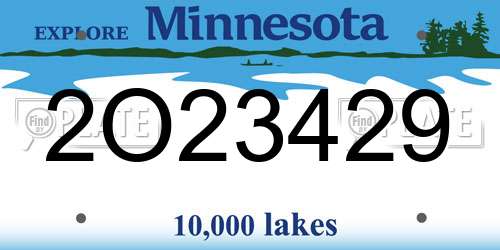2O23429 Minnesota License Plate