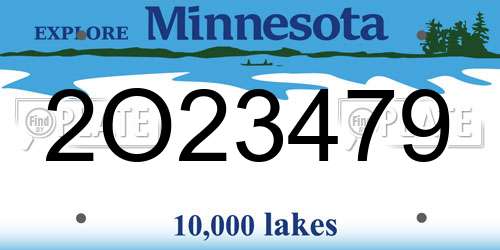 2O23479 Minnesota License Plate