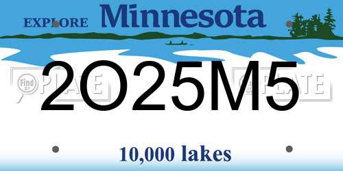 2O25M5 Minnesota License Plate