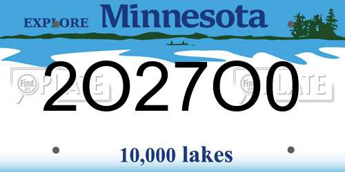 2O27O0 Minnesota License Plate