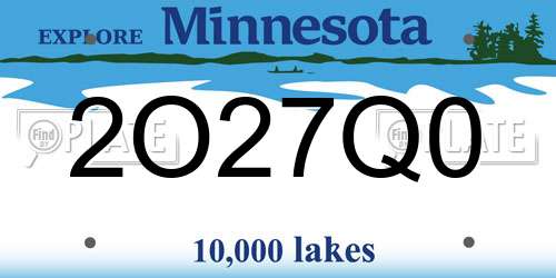 2O27Q0 Minnesota License Plate