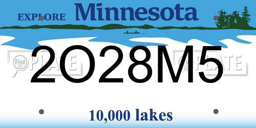 2O28M5 Minnesota License Plate