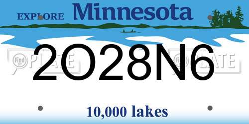 2O28N6 Minnesota License Plate