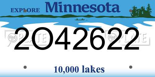 2O42622 Minnesota License Plate