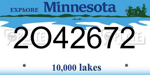 2O42672 Minnesota License Plate