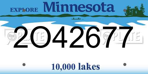 2O42677 Minnesota License Plate