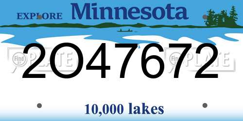 2O47672 Minnesota License Plate