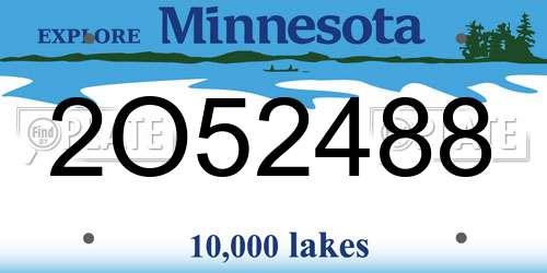 2O52488 Minnesota License Plate