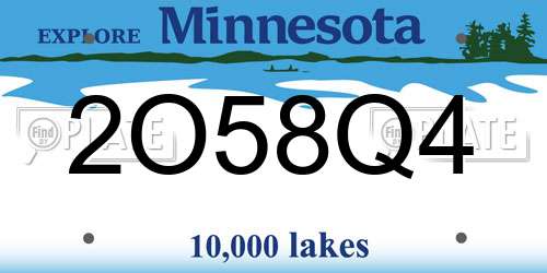 2O58Q4 Minnesota License Plate