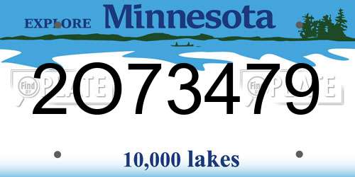 2O73479 Minnesota License Plate