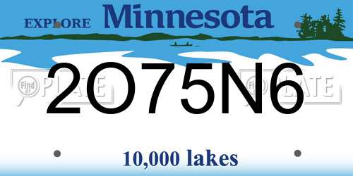 2O75N6 Minnesota License Plate