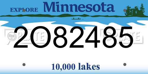 2O82485 Minnesota License Plate