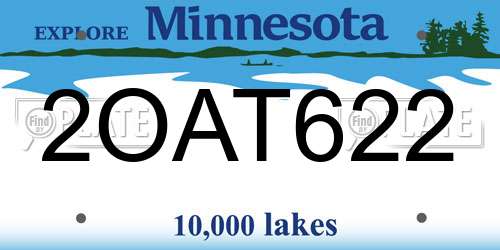2OAT622 Minnesota License Plate