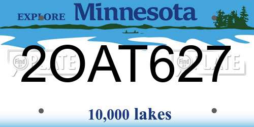 2OAT627 Minnesota License Plate