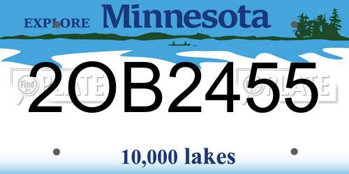 2OB2455 Minnesota License Plate
