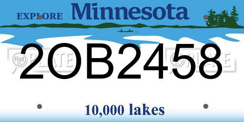 2OB2458 Minnesota License Plate
