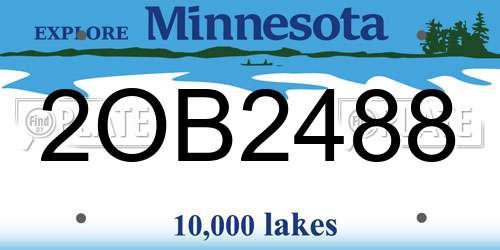 2OB2488 Minnesota License Plate