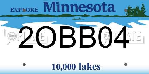 2OBB04 Minnesota License Plate
