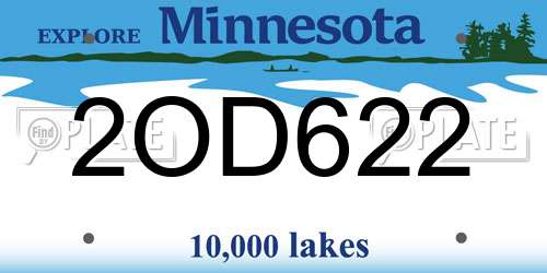 2OD622 Minnesota License Plate