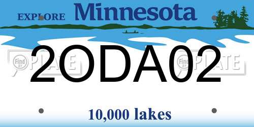 2ODA02 Minnesota License Plate