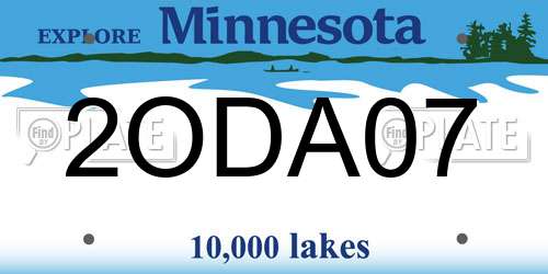 2ODA07 Minnesota License Plate