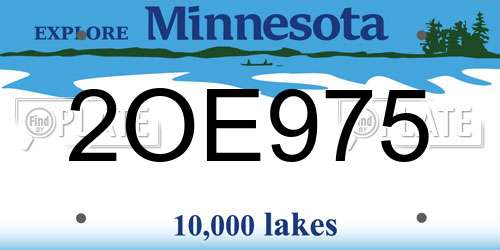 2OE975 Minnesota License Plate