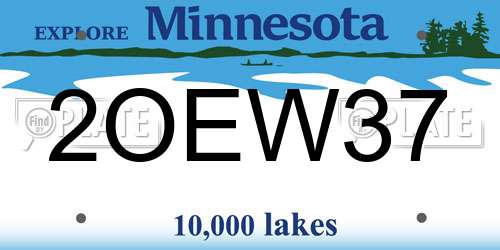 2OEW37 Minnesota License Plate