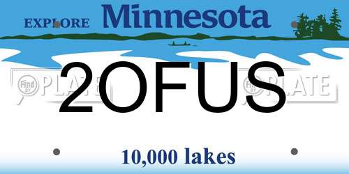 2OFUS Minnesota License Plate