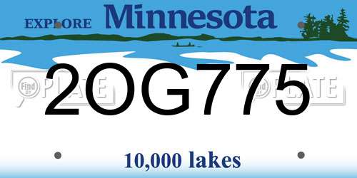 2OG775 Minnesota License Plate